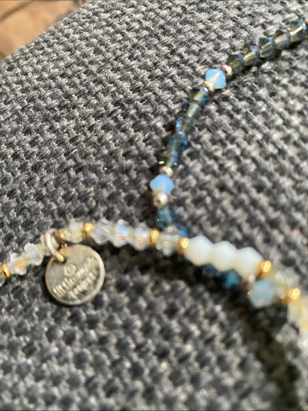 FAITH & BELIEVE Beaded Word Bracelets - Blue & White crystal - Picture 5 of 5